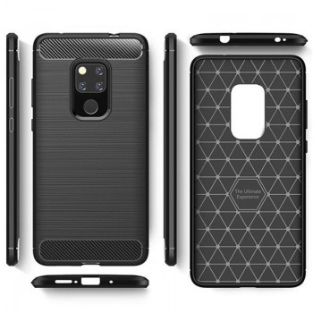 Juodas silikoninis carbon dėklas (Huawei MATE 20)